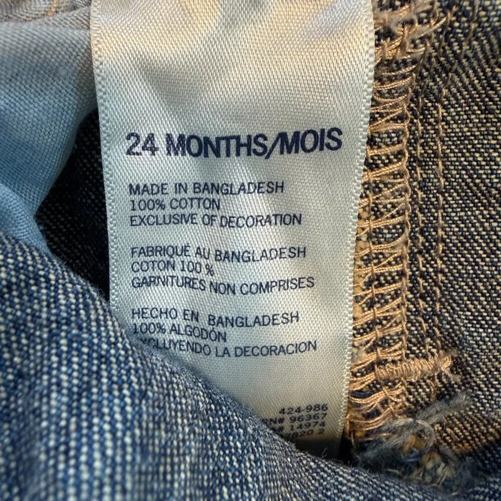 Vintage OSH KOSH B'Gosh Vestbak Dark Blue Jean Denim Overalls 24 Mos